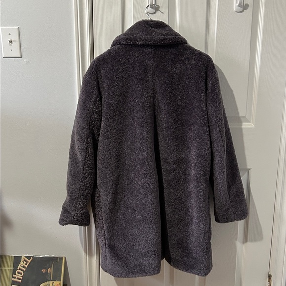 Anthropologie Deep Purple Faux Fur Teddy Jacket - Picture 2 of 10
